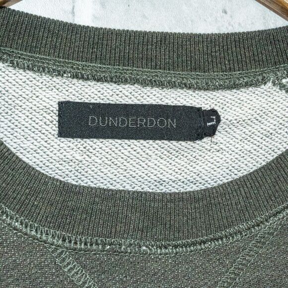 DUNDERDON Men's french terry Crew neck Sweatshirt Heather Green size Large - Picture 4 of 4